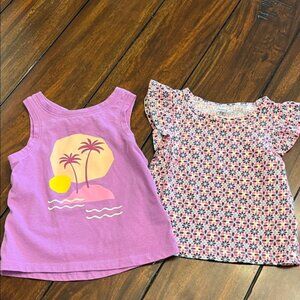 Lot of 2 Girls Summer Tops, Size 12 Months